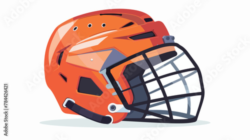 Hockey helmet icon in flat style isolated on white
