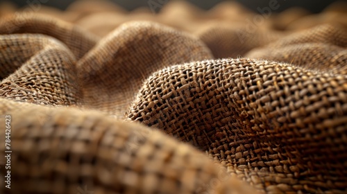   A close-up of a burlap sack filled with burlap sacks photo