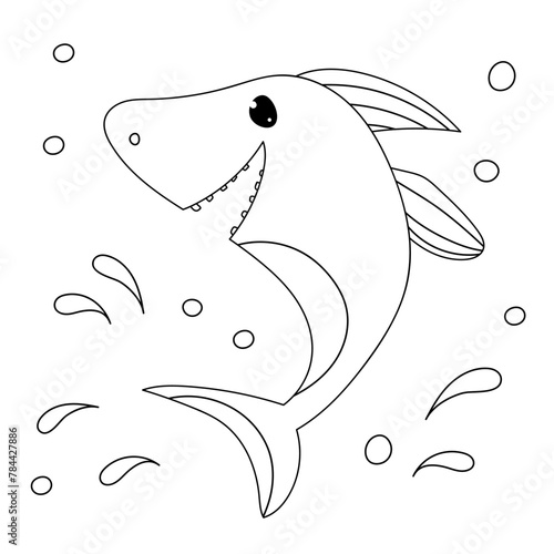 Coloring Page For The Little Ones Features A Shark
