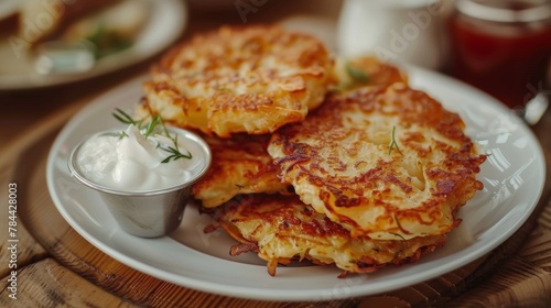 Dishes of Ukraine: potato pancakes .