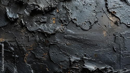  A close-up of a black and white wall with peeling paint on its sides