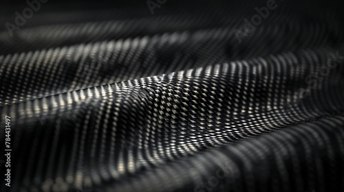  A tight shot of a black-and-white checked fabric's texture