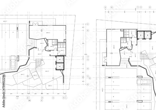 Floor plan designed building on the drawing.