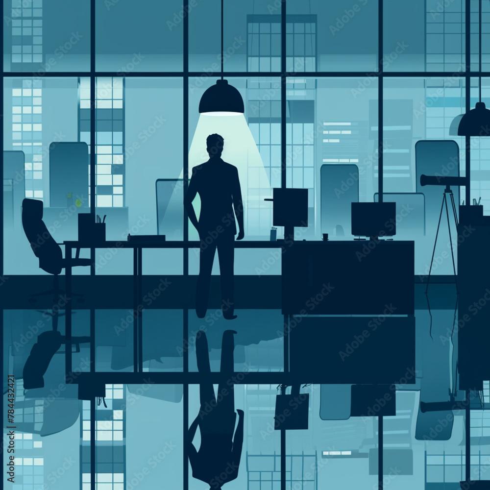 A man is an official. look outside. business meeting concept A man is an official. look outside. business meeting concept