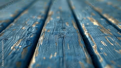  A close-up of a wooden bench with paint peeling off