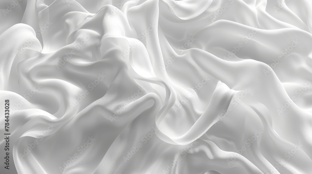 A tight shot of a large expanse of white fabric, some of which is visible at its side Additionally, a black-and-white image of the fabric's top portion A tight shot of a large expanse of white fabric, some of which is visible at its side Additionally, a black-and-white image of the fabric's top portion