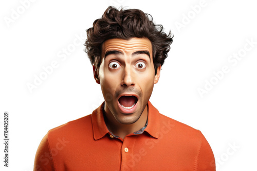 Startled Gentleman in Awe of Unforeseen Revelation. On White or PNG Transparent Background.
