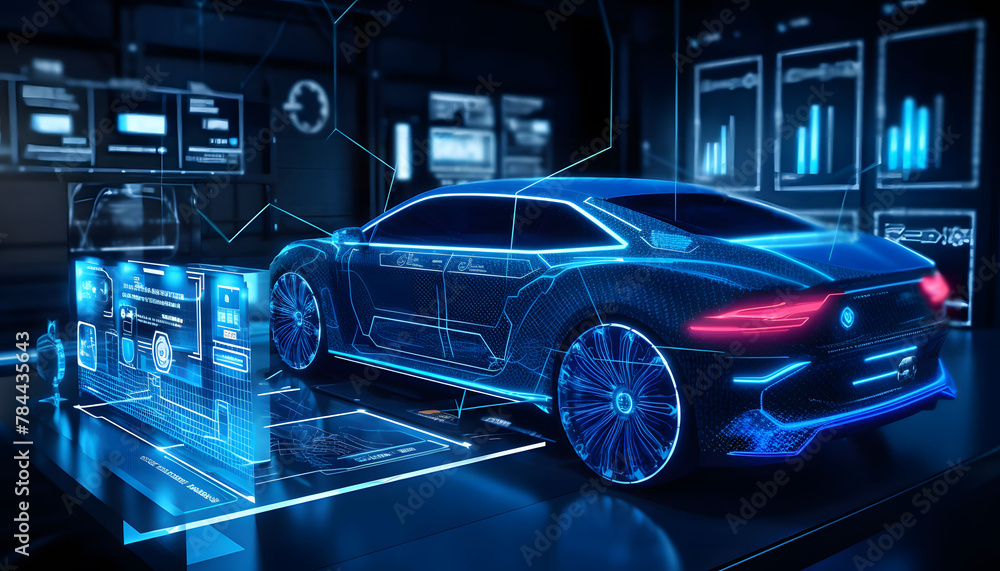 Innovative car diagnostics illustration Innovative car diagnostics illustration