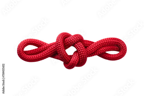 Crimson Ribbon Dance: Red Rope on White Canvas. On White or PNG Transparent Background.