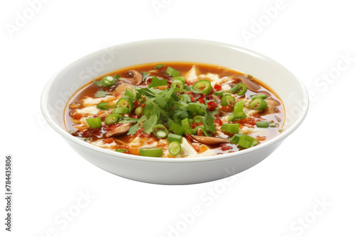 The Wholesome Elixir: A Bowl Full of Nourishing Soup and Fresh Vegetables. On White or PNG Transparent Background.