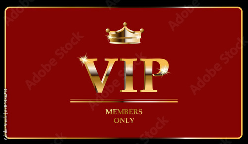 Premium VIP card with gold elements and crown