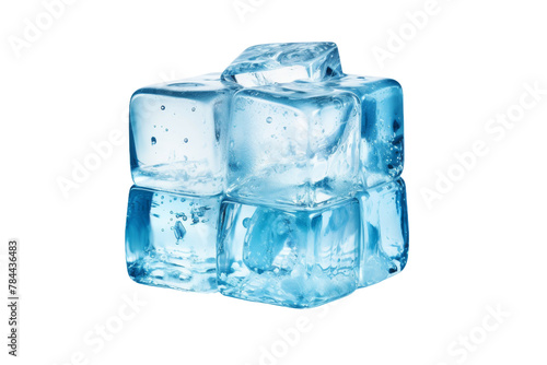 Towering Ice: A Chilled Stack. On White or PNG Transparent Background.