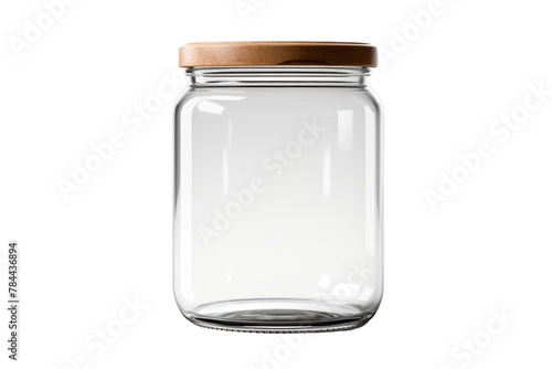 Captivating Elixir: Glass Jar With Wooden Lid. On White or PNG Transparent Background.