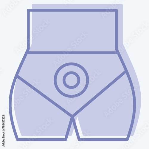 Icon Butt pain. related to Body Ache symbol. two tone style. simple design editable. simple illustration