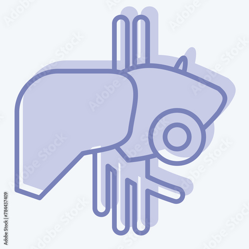 Icon Liver. related to Body Ache symbol. two tone style. simple design editable. simple illustration