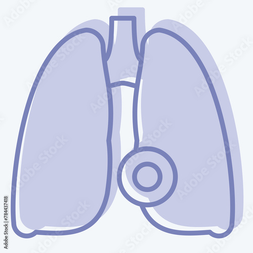 Icon Lung Disease. related to Body Ache symbol. two tone style. simple design editable. simple illustration