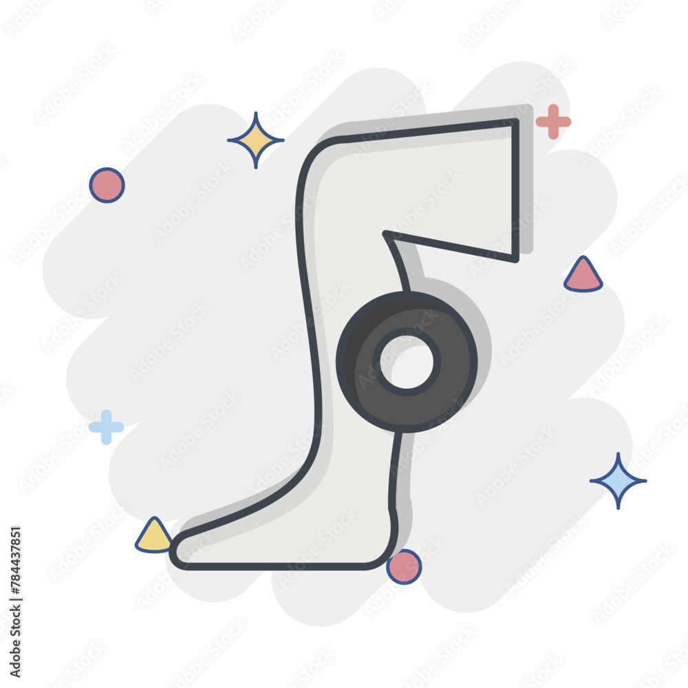 Icon Foot pain. related to Body Ache symbol. comic style. simple design editable. simple illustration Icon Foot pain. related to Body Ache symbol. comic style. simple design editable. simple illustration