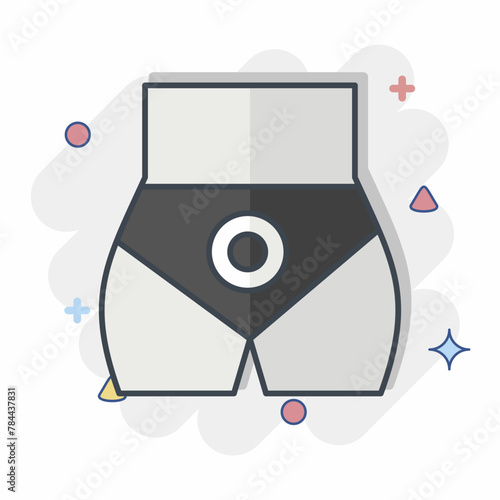 Icon Butt pain. related to Body Ache symbol. comic style. simple design editable. simple illustration