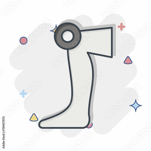 Icon Knee. related to Body Ache symbol. comic style. simple design editable. simple illustration