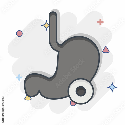 Icon Stomach. related to Body Ache symbol. comic style. simple design editable. simple illustration