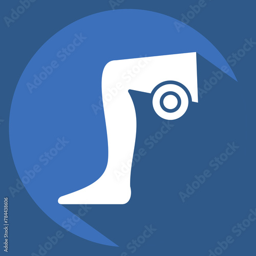 Icon Leg. related to Body Ache symbol. long shadow style. simple design editable. simple illustration