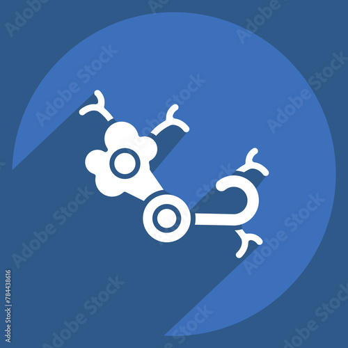 Icon Nerve. related to Body Ache symbol. long shadow style. simple design editable. simple illustration