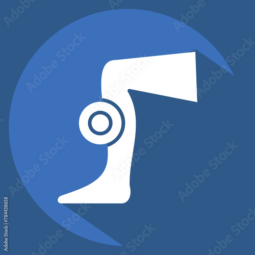 Icon Shin. related to Body Ache symbol. long shadow style. simple design editable. simple illustration