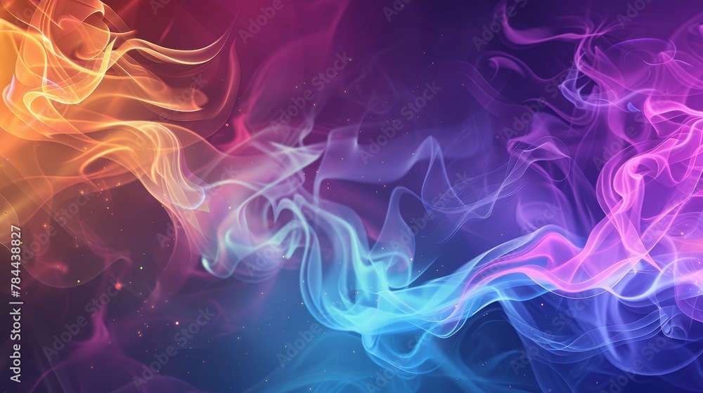 The background is a colorful abstract modern with transparent smoke......