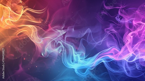 The background is a colorful abstract modern with transparent smoke......