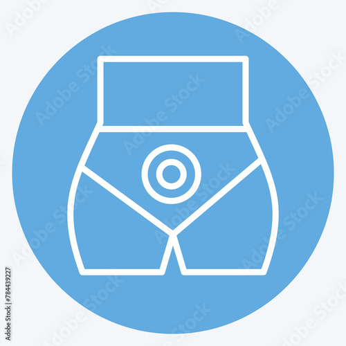 Icon Butt pain. related to Body Ache symbol. blue eyes style. simple design editable. simple illustration