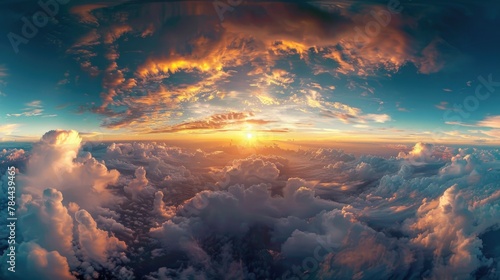 A beautiful sunset scene with clouds in the sky. Perfect for various design projects