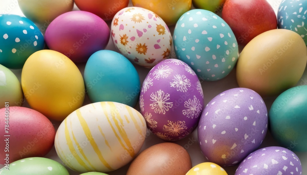 Perfect colorful handmade easter eggs isolated on a white