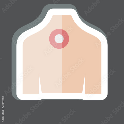Sticker Back Pain. related to Body Ache symbol. simple design editable. simple illustration