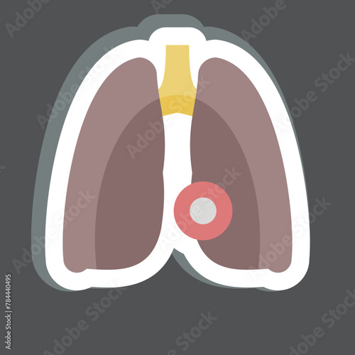 Sticker Lung Disease. related to Body Ache symbol. simple design editable. simple illustration