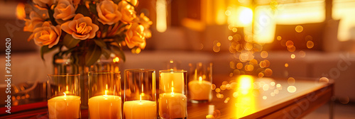 Atmospheric Candlelit Setting, Ideal for Religious Ceremonies or Festive Celebrations, Emitting Warm, Glowing Light