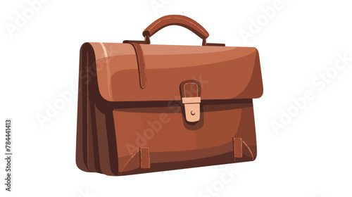 Laptop handbag flat icon. Notebook case businessman