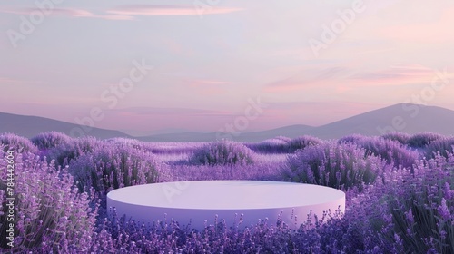 Empty product podium with lavender ellipse