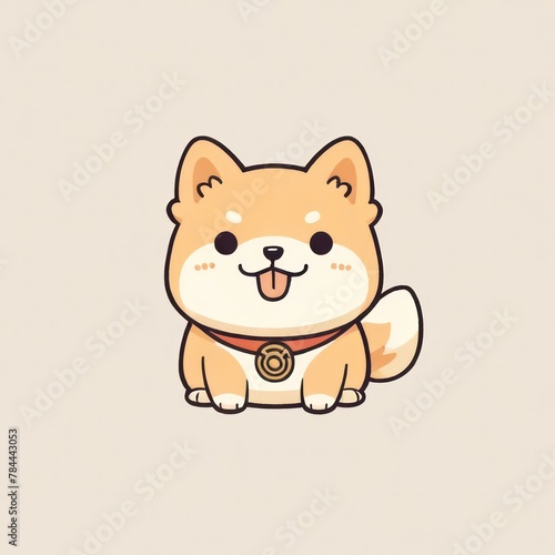 Happy Cartoon Dog Illustration with Brown Fur and a Big Smile