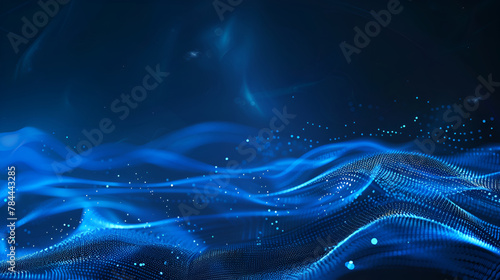 Neon glowing curves strewn with sparks in a dark space. Smooth waves of energy. Water spray on a dark background,Dark background with neon color waves,Abstract waves blue on a dark background
