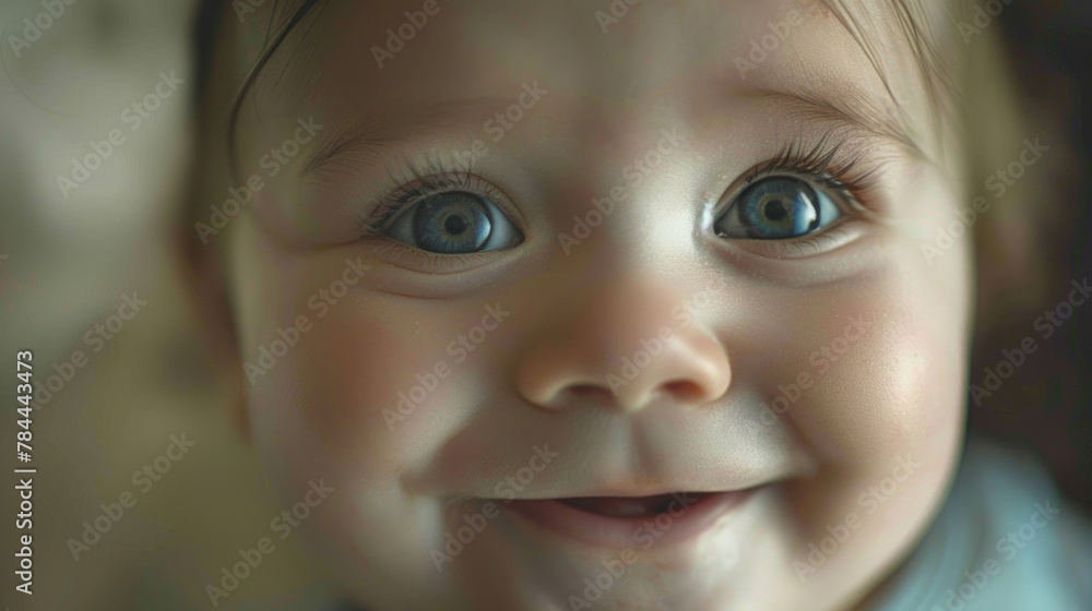 Close up of a baby with striking blue eyes, suitable for family and parenting themes Close up of a baby with striking blue eyes, suitable for family and parenting themes