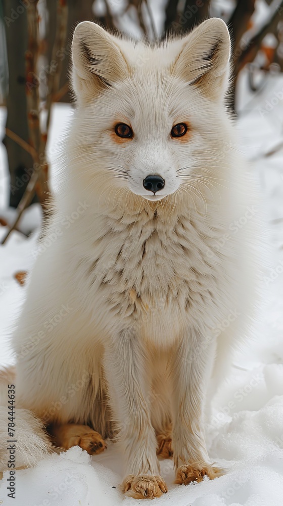 Majestic White Fox Contemplating the Snowscape
