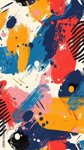 Abstract colorful background with paint strokes