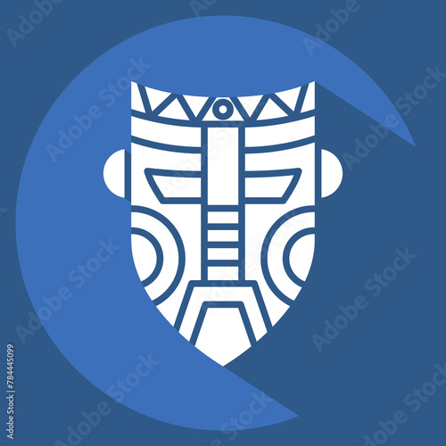 Icon Mask. related to Indigenous People symbol. long shadow style. simple design editable. simple illustration