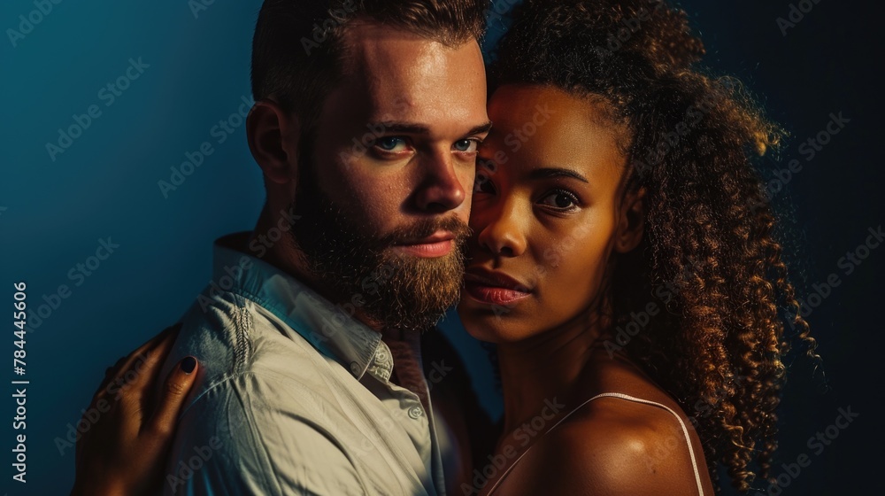 Obraz premium A man and a woman posing for a picture. Suitable for various uses