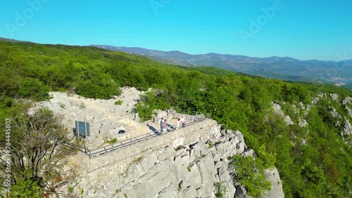 Vidikovac Slipica, also known as the Eyes of Vinodol, is a mesmerizing viewpoint situated near the village of Selce in Croatia capture by drone photo