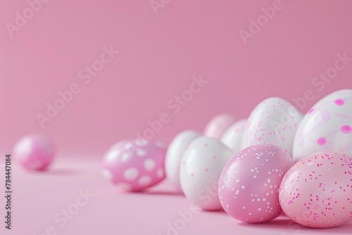 A group of pink and white eggs. Perfect for Easter designs