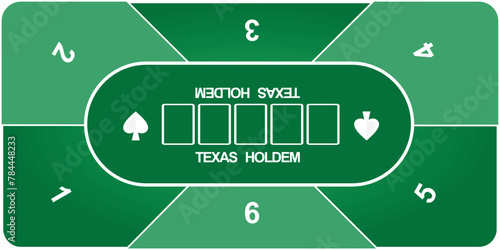 Texas holdem poker mat. vector illustration