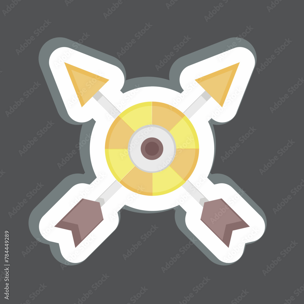 Sticker Boho Archer. related to Indigenous People symbol. simple design editable. simple illustration Sticker Boho Archer. related to Indigenous People symbol. simple design editable. simple illustration