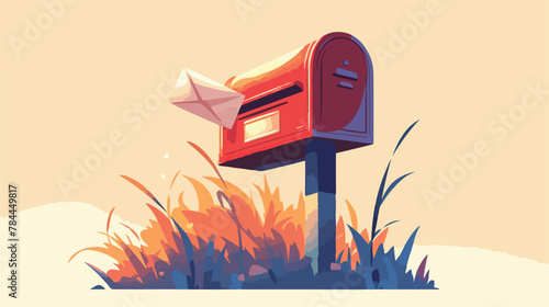 Mailbox clipart 2d flat cartoon vactor illustration photo