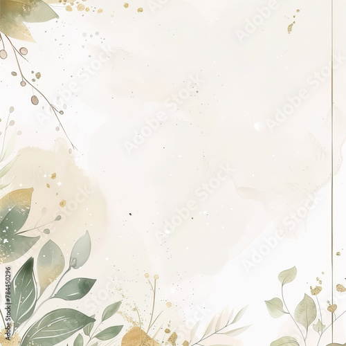 Beige background with frame of flowers
